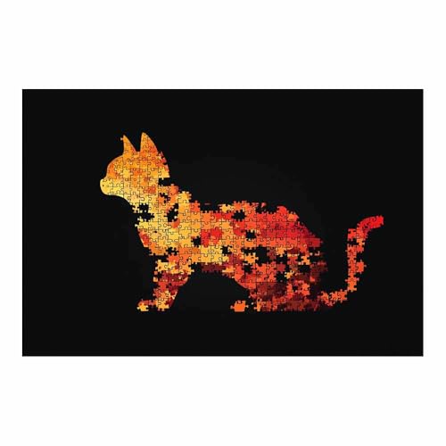 DunPei Leinwandbild Vintage Style Kunstdruck Die weiche Katze Perfekte Dekoration für Wohnzimmer Schlafzimmer Bad Küche Büro(Orange78)-30x45cm Ungerahmt von DunPei