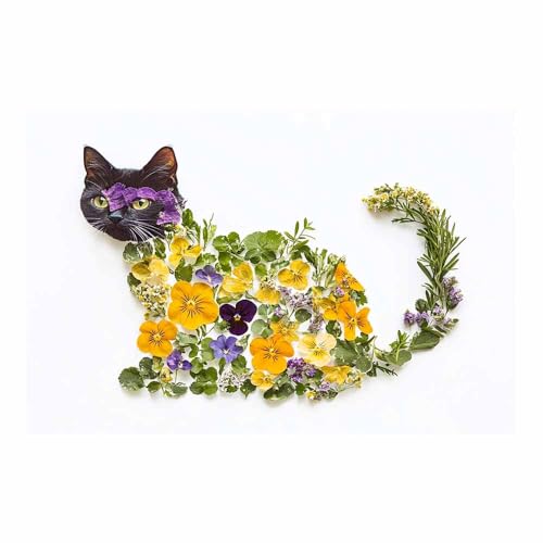 DunPei Leinwandbild Vintage Style Kunstdruck Flexible Katzen Perfekte Dekoration für Wohnzimmer Schlafzimmer Bad Küche Büro(Weiß197)-80x120cm Ungerahmt von DunPei
