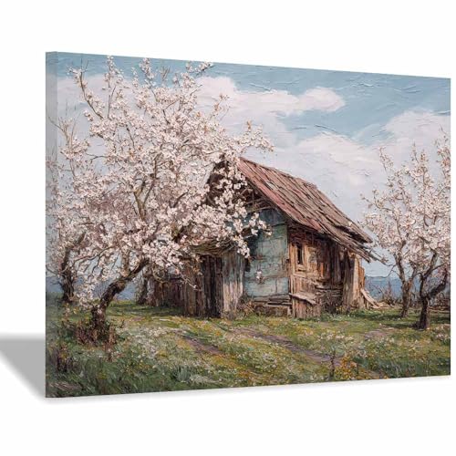 DunPei Pastorales Leinwand Bilder, Bauernhaus Wandbilder Wohnzimmer Kunstdruck, Schlafzimmer Gemälde Desktop Badezimmer Büro Zimmer Esszimmer(Rosa101)-30x45cm Gerahmt von DunPei