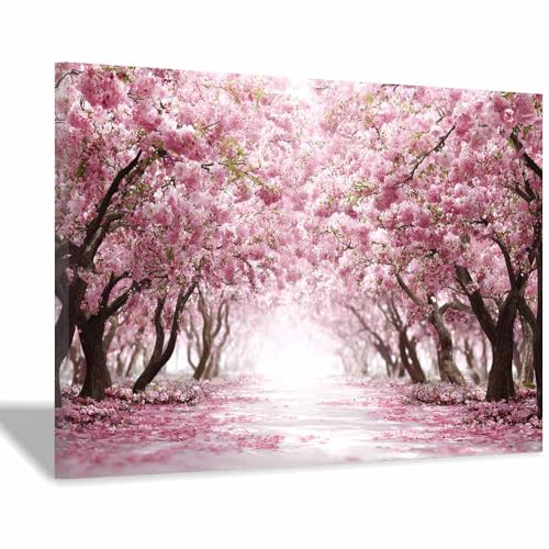 DunPei Pastorales Leinwand Bilder, Blumen Wandbilder Wohnzimmer Kunstdruck, Schlafzimmer Gemälde Desktop Badezimmer Büro Zimmer Esszimmer(Rosa145)-60x90cm Gerahmt von DunPei