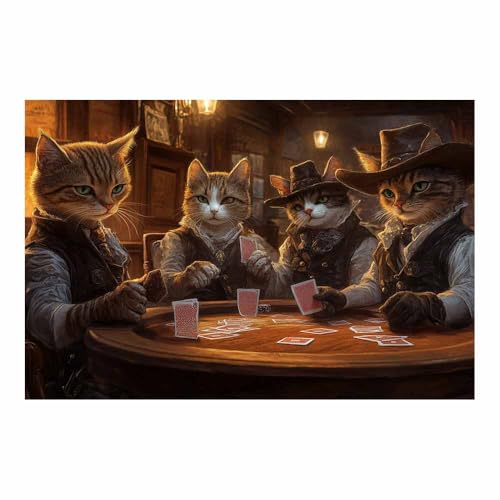DunPei Wandkunst auf Leinwand mit Tiermotiv Flexible Katzen Poster an der Wand sind auch ideale Geschenke für Familie Paare(Mehrfarbige65)-30x45cm Ungerahmt von DunPei