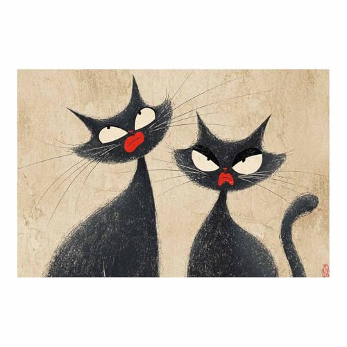 DunPei Wandkunst auf Leinwand mit Tiermotiv Glatte Katze Poster an der Wand sind auch ideale Geschenke für Familie Paare(Braun135)-30x45cm Ungerahmt von DunPei
