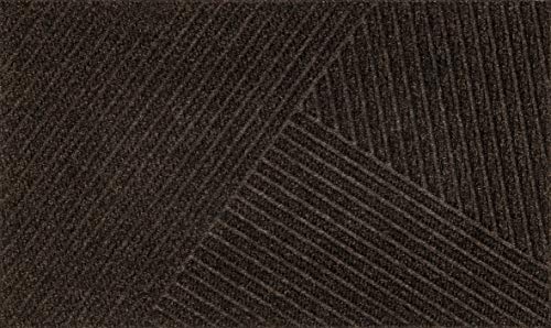 DUNE Stripes dark brown 45x75 cm, innen und außen, waschbar von Wash+Dry