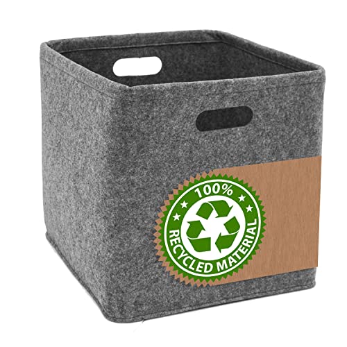 DuneDesign 100% Recycling Filz: Aufbewahrungsbox 33x33x33 - Kompatibel mit IKEA Kallax - Cube Storage Boxen für Kallax Regal Bücherregal Einsatz Box Aufbewahrungsbox Kleider Spielzeug Aufbewahrungsbox von DuneDesign