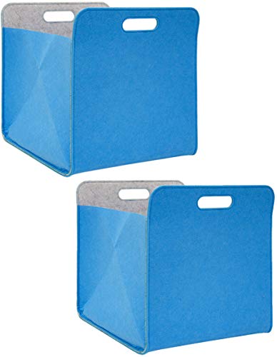 DuneDesign 2er Set Filz Faltbox 33x33x38 cm - Aufbewahrungsbox Regaleinsatz für Kallax - Regalkorb Regal-Box DuneDesign 2er Set Filz Faltbox 33x33x38 cm - Aufbewahrungsbox Regaleinsatz für Kallax - Regalkorb Regal-Box von DuneDesign
