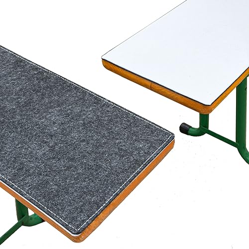DuneDesign 2er Set: 2-farbige Bierbank Polster zum Wenden - 180 cm Bierbankauflagen Set aus extra dickem Filz - Faltbare Sitzauflagen Bierzeltgarnitur Stabile Sitzpolster Bierbänke Bankauflage Draußen von DuneDesign