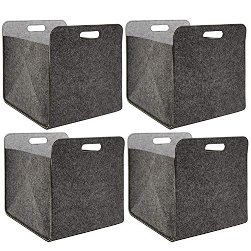 DuneDesign 4er Set: 100% Recycling Filz Aufbewahrungsbox 33x38x33 - Kompatibel Mit Kallax Regal - Für Kleider, Bücher, Spielzeug - Cube Storage Einsatz DuneDesign 4er Set: 100% Recycling Filz Aufbewahrungsbox 33x38x33 - Kompatibel Mit Kallax Regal - Für Kleider, Bücher, Spielzeug - Cube Storage Einsatz von DuneDesign