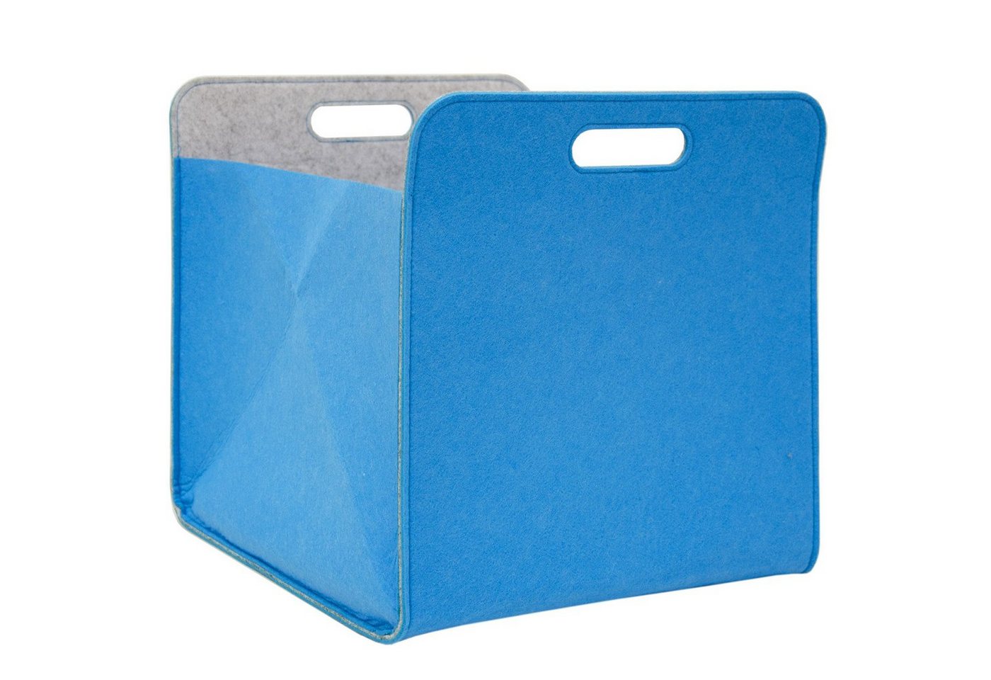 DuneDesign Aufbewahrungsbox Aufbewahrungsbox 2er Set Cube Filz Blau 33x38x33cm, 33x33x38 cm Box Blau von DuneDesign