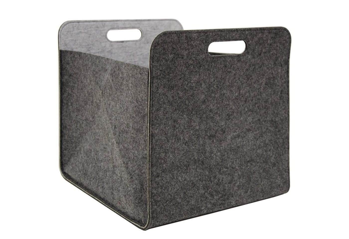 DuneDesign Aufbewahrungsbox Aufbewahrungsbox 2er Set Cube Filz Grau 33x38x33cm, 33x33x38 cm Box Grau von DuneDesign