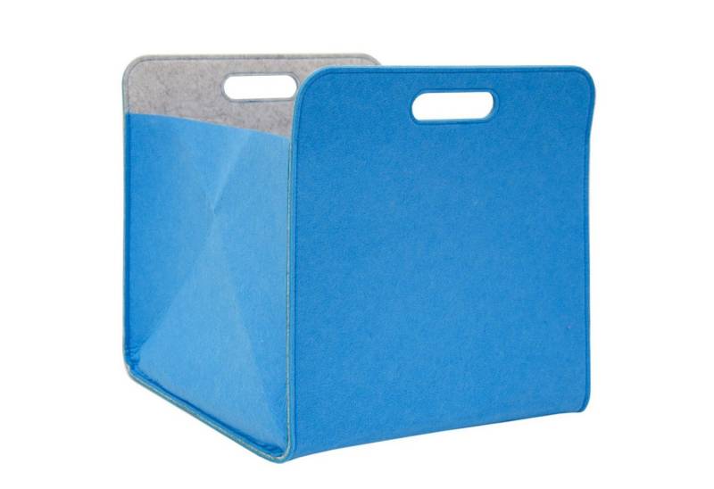 DuneDesign Aufbewahrungsbox Filz Aufbewahrungsbox Filzkorb Regal Einsatz Box, 33x33x38 cm Box Blau von DuneDesign