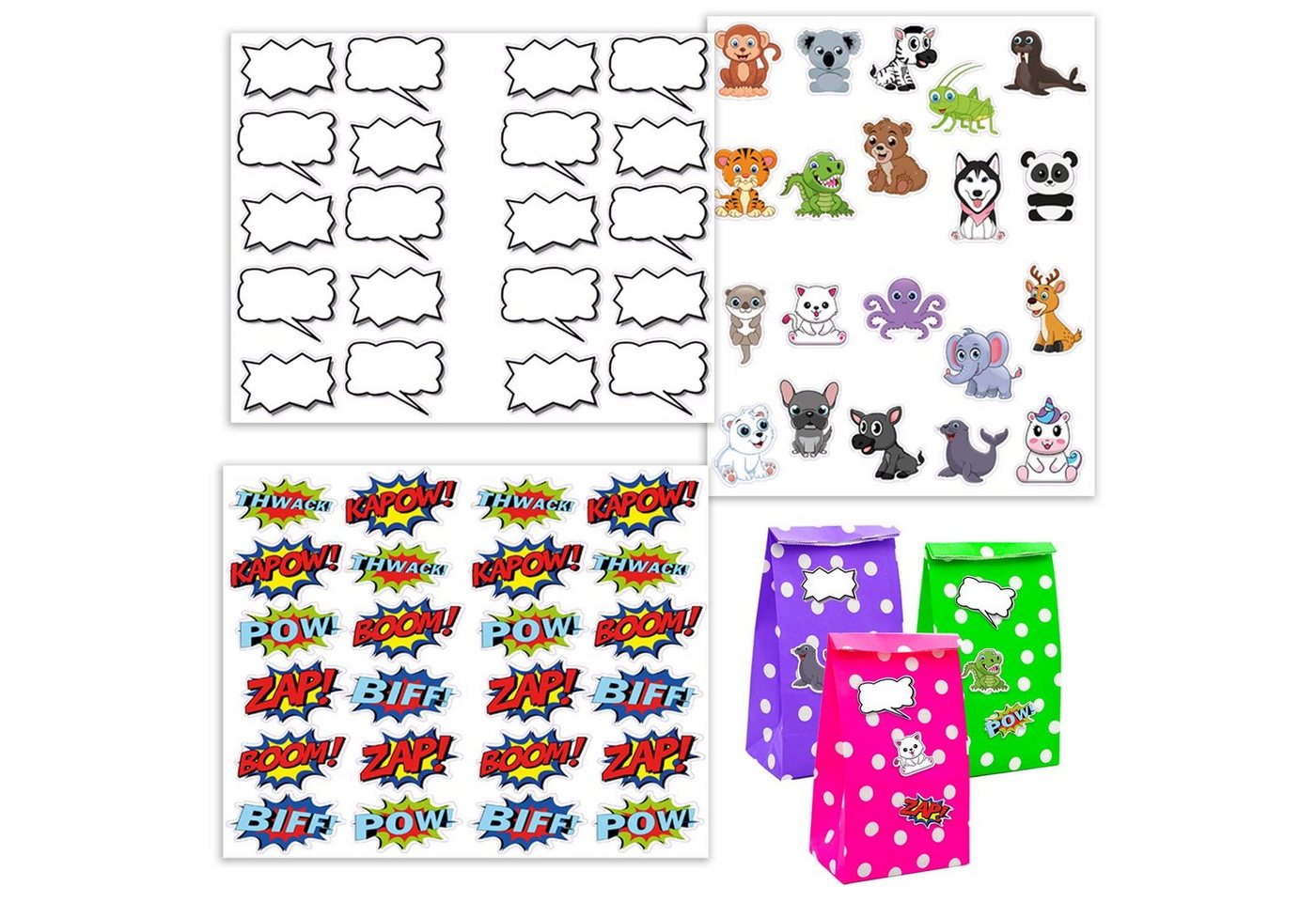 DuneDesign Kalender zum Selbstbasteln 64 Sticker für Geburtstagstüten Kinder Aufkleber, Geschenktüten Kindergeburtstag von DuneDesign