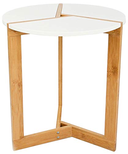 DuneDesign Nordic Style Beistelltisch - 40 x 45 cm Holz Tisch Rund - Couchtisch Nachttisch Weiß von DuneDesign