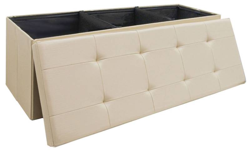 DuneDesign Sitzbank mit Stauraum - 110x38x38 Polsterbank mit Aufbewahrungsbox - Faltbar, Stabile Sitztruhe - Schlafzimmer Ottomane - Kinderzimmer Beistelltisch von DuneDesign