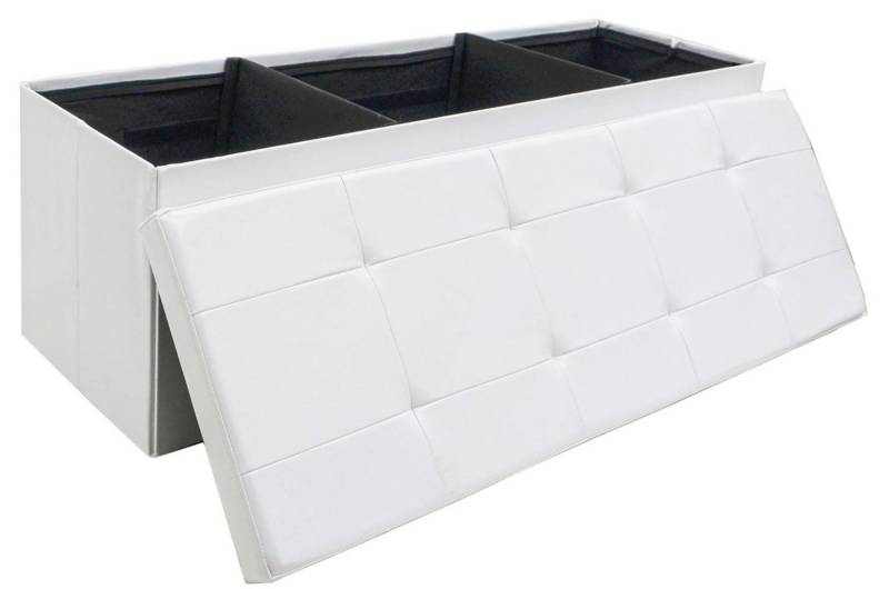 DuneDesign Sitzbank mit Stauraum - 110x38x38 Polsterbank mit Aufbewahrungsbox - Faltbar, Stabile Sitztruhe - Schlafzimmer Ottomane - Kinderzimmer Beistelltisch von DuneDesign