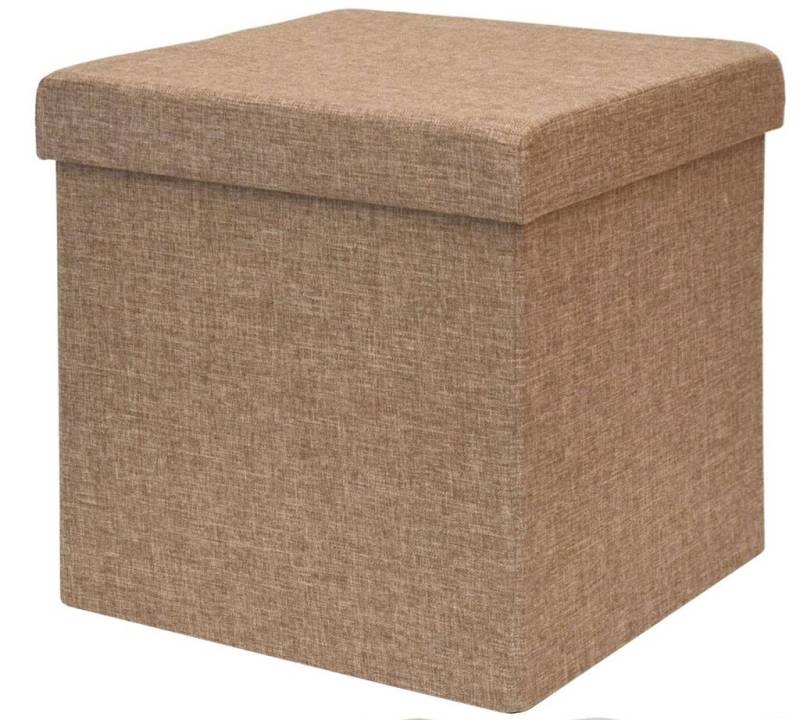 DuneDesign Sitzhocker mit Stauraum - 38x38x38 Polsterhocker mit Aufbewahrungsbox - Faltbar, Stabile Sitztruhe - Schlafzimmer Ottomane - Kinderzimmer Beistelltisch von DuneDesign