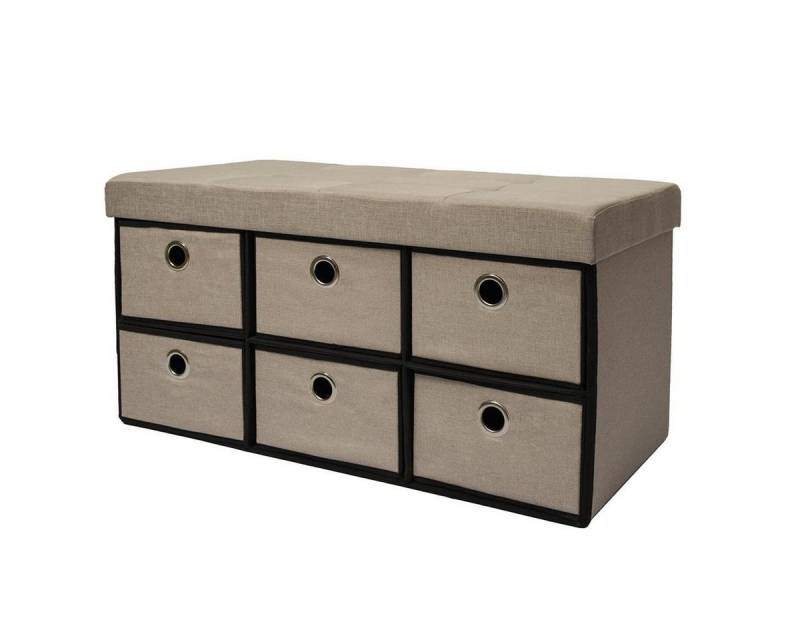 DuneDesign Sitzbank mit Stauraum - 76x38x38 Polsterbank mit Aufbewahrungsbox - Faltbar, Stabile Sitztruhe - Schlafzimmer Ottomane - Kinderzimmer Beistelltisch von DuneDesign