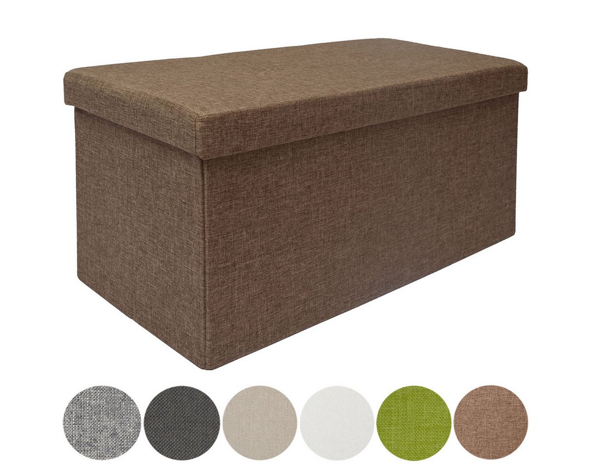 DuneDesign Sitzbank Sitzbank mit Trennwand 76x38x38 cm faltbar (1-St), Fußbank Polsterbank Ottomane von DuneDesign