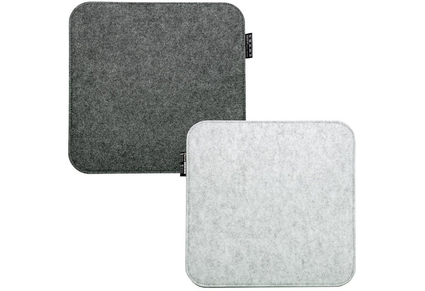 DuneDesign Sitzkissen 2 Filz Sitzkissen eckig Stuhlkissen Sitzauflage, 35x35cm 8 mm grau von DuneDesign