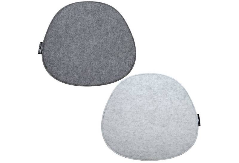 DuneDesign Stuhlkissen 35 x 35 x 0,8 Filz Sitzkissen - Zweifarbige Stuhlauflage - Wendekissen, Großes Ovales Filzkissen - Wende-Sitzauflage für Esszimmer und Garten von DuneDesign