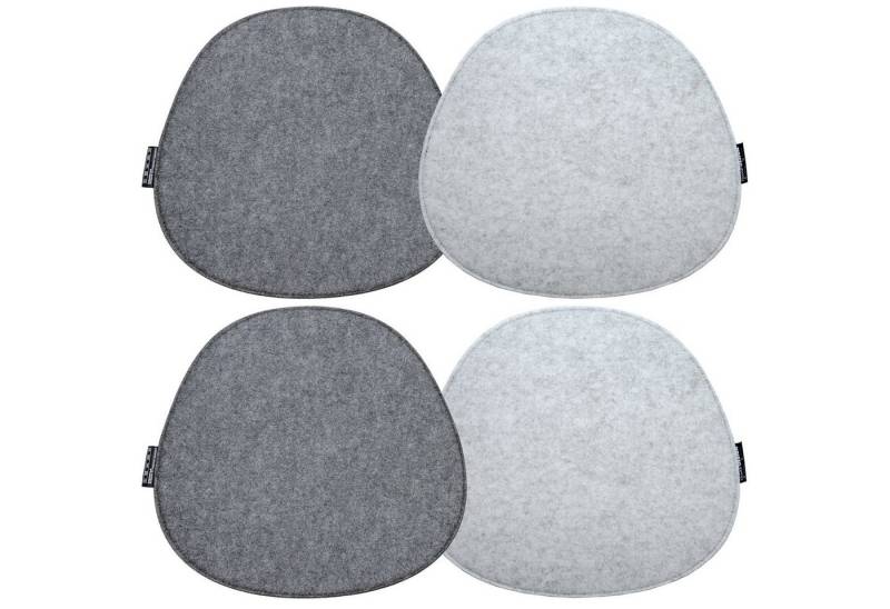 DuneDesign Stuhlkissen 35 x 35 x 0,8 Filz Sitzkissen - Zweifarbige Stuhlauflage - Wendekissen, Großes Ovales Filzkissen - Wende-Sitzauflage für Esszimmer und Garten von DuneDesign