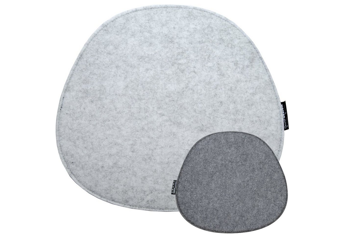 DuneDesign Stuhlkissen Filz Sitzkissen oval Stuhlkissen Sitzauflage, 8mm oval grau 40x37cm von DuneDesign