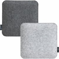 Dunedesign - 2 Filz Sitzkissen Eckig 35x35x2,5cm Stuhlkissen Set Sitzauflage Filzkissen Grau - grau von Dunedesign