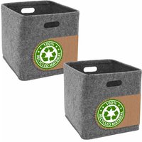 Dunedesign - 2er Set Filz Aufbewahrungsbox 33x33x33 - Kompatibel mit ikea Kallax - Regal Box von Dunedesign
