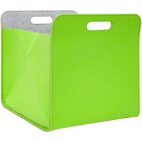Aufbewahrungsbox 2er Set Cube Filz Apfelgrün 33x38x33cm - grün von Dunedesign