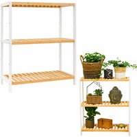 Dunedesign - Bambus Schuhregal - 69x60x26cm Holz Regal für Badezimmer Küche Flur Schuhschrank - weiss von Dunedesign