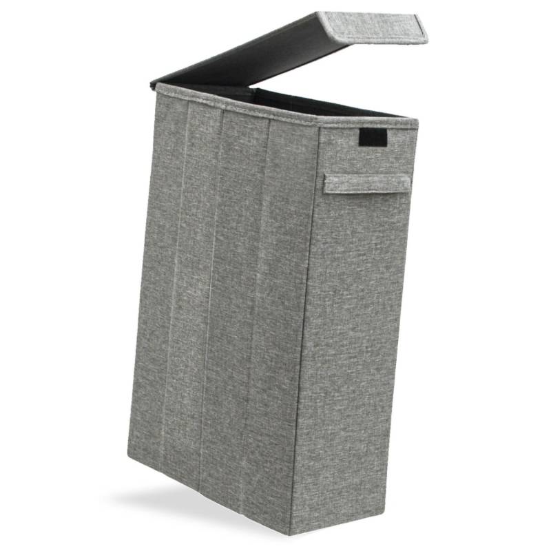 DuneDesign 50 Liter Wäschekorb mit Deckel 20 x 40 x 60 cm Grau von Dunedesign