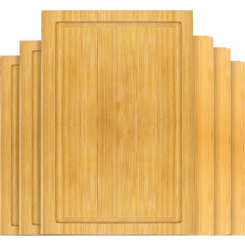 DuneDesign 6er Set Frühstücksbrettchen 22 x 15 cm aus Bambus Eckig von Dunedesign
