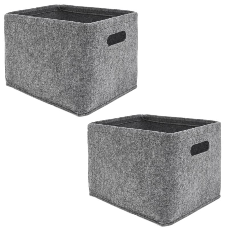 DuneDesign Aufbewahrungskorb aus Filz 33 x 26 x 23 cm 2er Set von Dunedesign