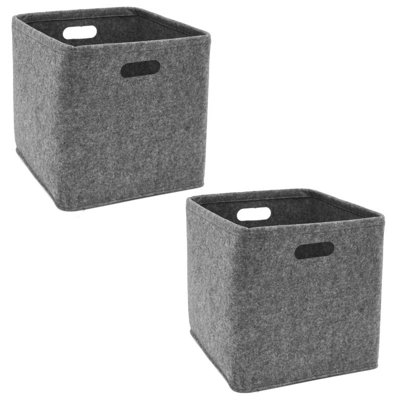 DuneDesign Aufbewahrungskorb aus Filz 33 x 26 x 33 cm 2er Set von Dunedesign
