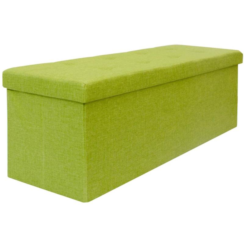 DuneDesign Faltbare Sitzbank mit 120L Truhe & 2 Trennwände 110 x 38 x 38 cm Grün von Dunedesign