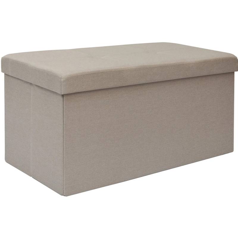 DuneDesign Faltbare Sitzbank mit 80 L Truhe & Trennwand 76 x 38 x 38 cm Beige von Dunedesign