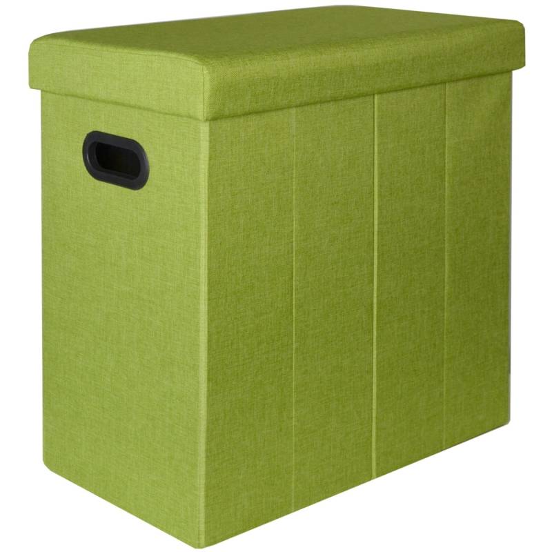 DuneDesign Faltbarer Wäschekorb 70 Liter in Leinen-Optik Grün von Dunedesign