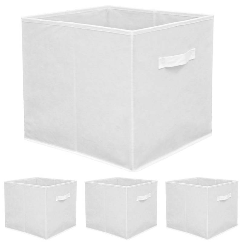 DuneDesign Faltbox für Kallax Regal mit Stoffgriff 33 x 38 x 33 cm Weiß 4er Set von Dunedesign