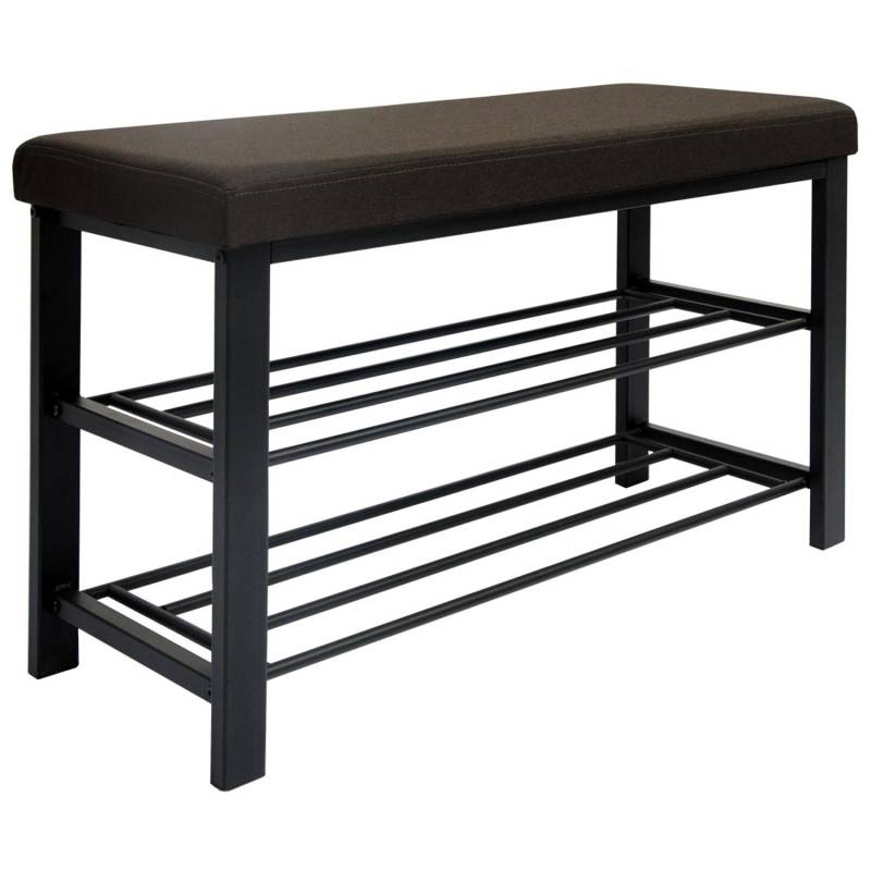 DuneDesign Offener Schuhschrank aus Metall 81 x 32 x 50 cm Braun von Dunedesign