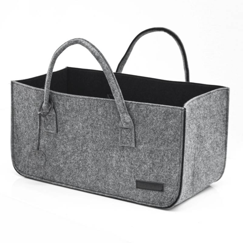 DuneDesign Schwerlast Filz Einkaufstasche 50 x 25 x 25 cm Grau von Dunedesign