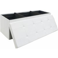 Dunedesign - 110 cm Sitzbank mit Stauraum - 120L Sitztruhe mit Deckel bis 250 kg - weiss von Dunedesign