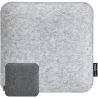 Dunedesign - 30mm Filz Sitzkissen Eckig 35x35cm Stuhlkissen Sitzauflage Weich 2-farbig Grau - grau von Dunedesign