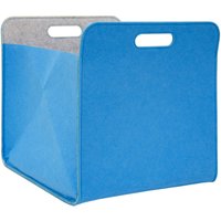 Aufbewahrungsbox 2er Set Cube Filz Blau 33x38x33cm - blau von Dunedesign