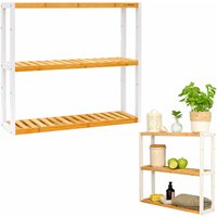 Bambus Wandregal - 60x54x15cm - Bad Küche Hängeregal Holz - Badregal Küchenregal Bambus Wandregal - 60x54x15cm - Bad Küche Hängeregal Holz - Badregal Küchenregal von Dunedesign