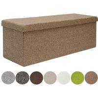 Dunedesign - Sitzbank Faltbar 110x38x38cm Sitztruhe inkl. 2 Trennwände 120L Polsterbank Braun von Dunedesign
