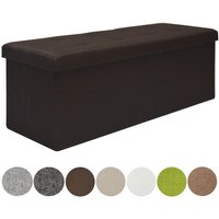 Dunedesign - Sitzbank faltbar 110x38x38 cm Schwarz mit 2 Trennwänden - braun von Dunedesign