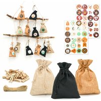 Dunedesign - diy Adventskalender zum Befüllen - 24 Geschenk Säckchen - Komplettes Bastelset von Dunedesign