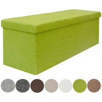 Faltbare Sitzbank 110x38x38cm Sitztruhe inkl. 2 Trennwände 120L Polsterbank Grün - grün von Dunedesign