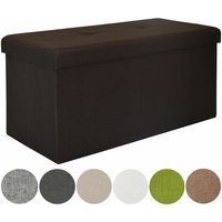 Dunedesign - Faltbare Sitzbank 76x38x38 cm inkl. Trennwand Sitztruhe 80L Polsterbank Dunkelbraun - braun von Dunedesign