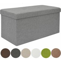 Dunedesign - Faltbare Sitzbank 76x38x38 cm inkl. Trennwand Sitztruhe 80L Polsterbank Hellgrau Dunedesign - Faltbare Sitzbank 76x38x38 cm inkl. Trennwand Sitztruhe 80L Polsterbank Hellgrau von Dunedesign