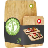 Farbcodiertes Schneidebrett Bambus 2er Set - 30x22cm Antibakterielles Holzbrett von Dunedesign